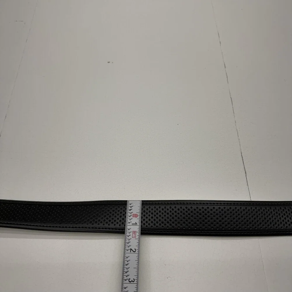 Nike Belt Mens M Black Leather Reversible Golf Perforated Buckle Polka Dot